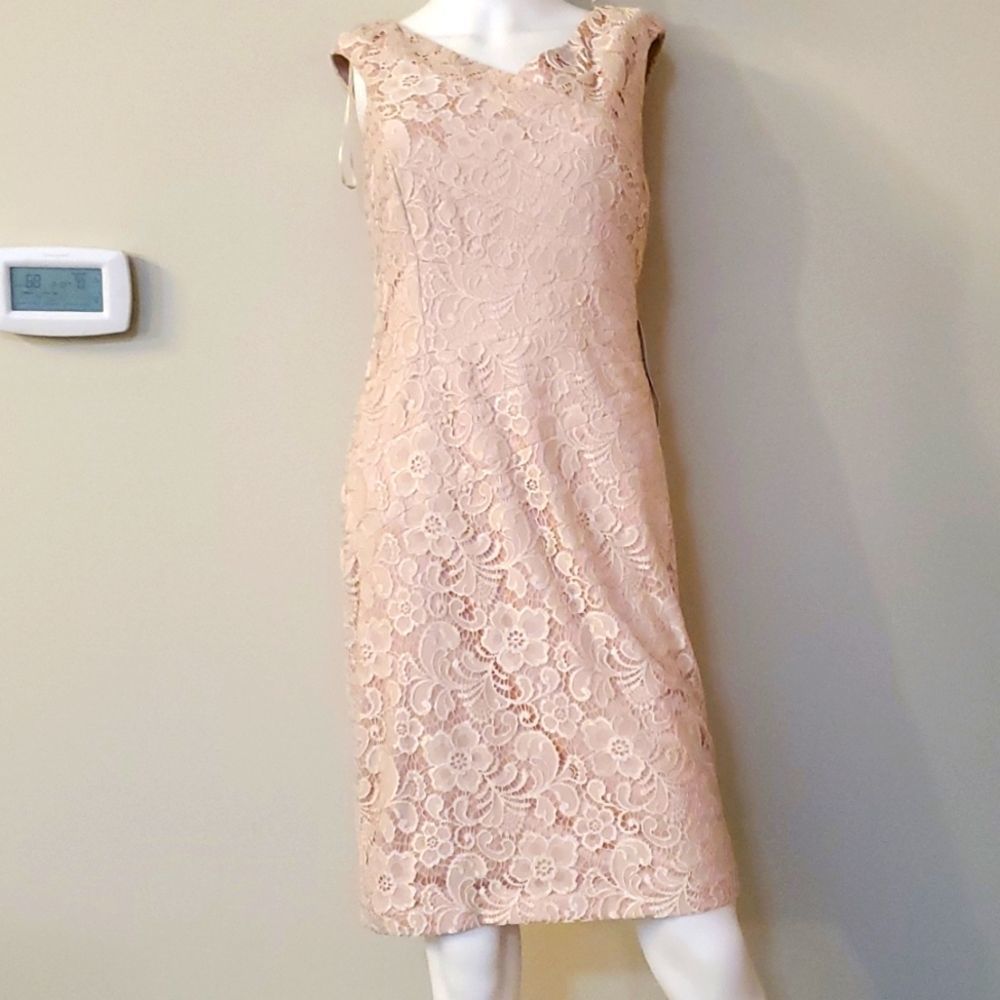 Jax pink layered lace dress, 8, sleeveless, perfect for a spring/summer wedding